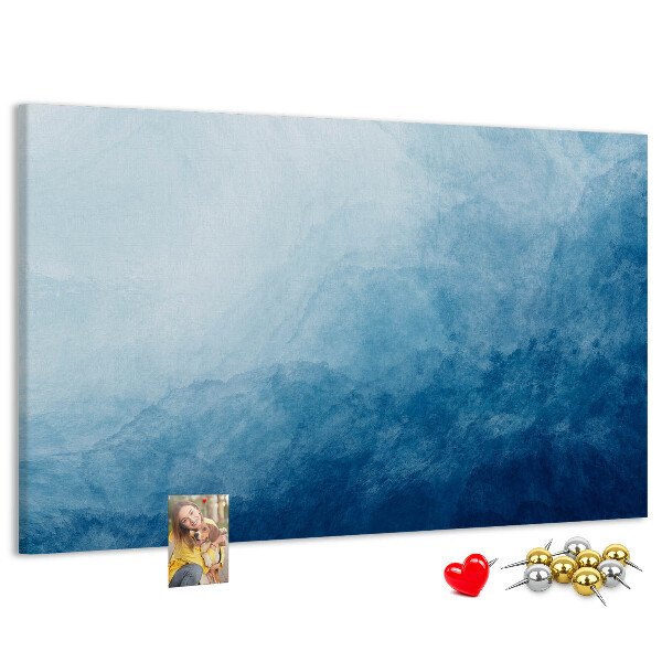 Tablero de anuncios tonos de azul en delicadas ondas