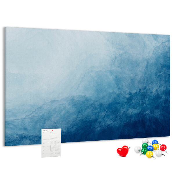 Tablero de anuncios tonos de azul en delicadas ondas