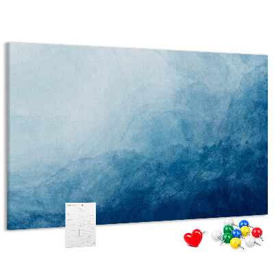 Tablero de anuncios tonos de azul en delicadas ondas