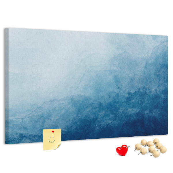 Tablero de anuncios tonos de azul en delicadas ondas