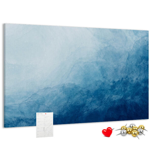 Tablero de anuncios tonos de azul en delicadas ondas