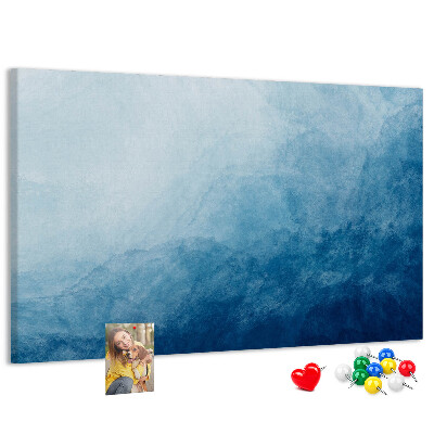 Tablero de anuncios tonos de azul en delicadas ondas