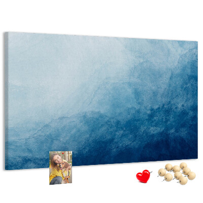 Tablero de anuncios tonos de azul en delicadas ondas