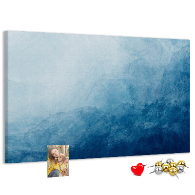 Tablero de anuncios tonos de azul en delicadas ondas