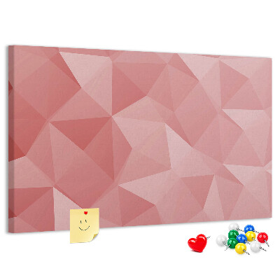Pizarra de corcho Geometría en tonos rosas y beige.