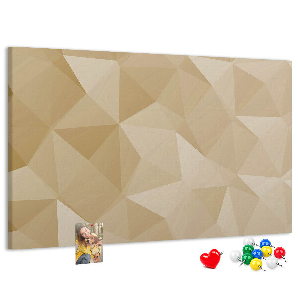 Tablero de anuncios con diseño abstracto en tonos beige