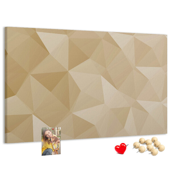 Tablero de anuncios con diseño abstracto en tonos beige