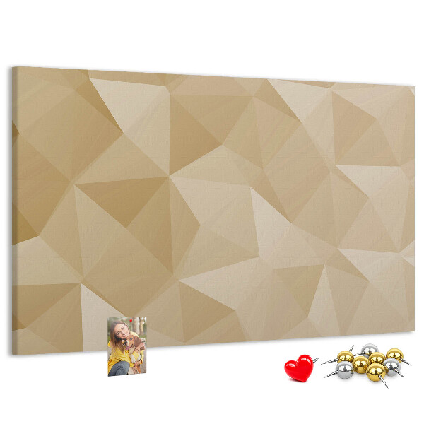 Tablero de anuncios con diseño abstracto en tonos beige