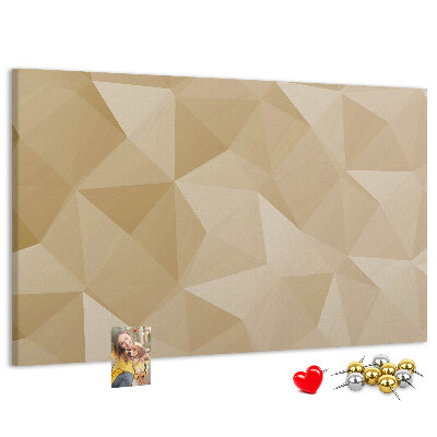 Tablero de anuncios con diseño abstracto en tonos beige