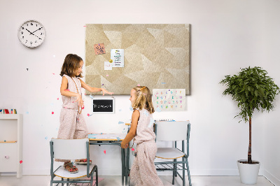 Tablero de anuncios con diseño abstracto en tonos beige