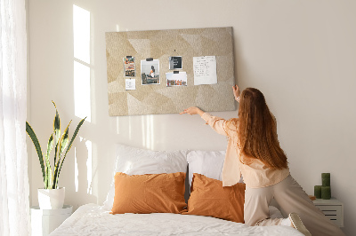 Tablero de anuncios con diseño abstracto en tonos beige