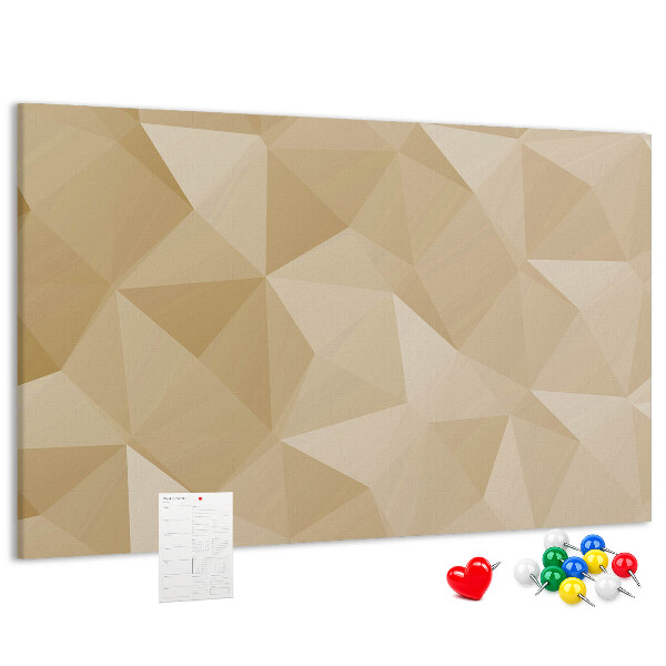 Tablero de anuncios con diseño abstracto en tonos beige