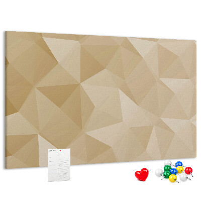 Tablero de anuncios con diseño abstracto en tonos beige