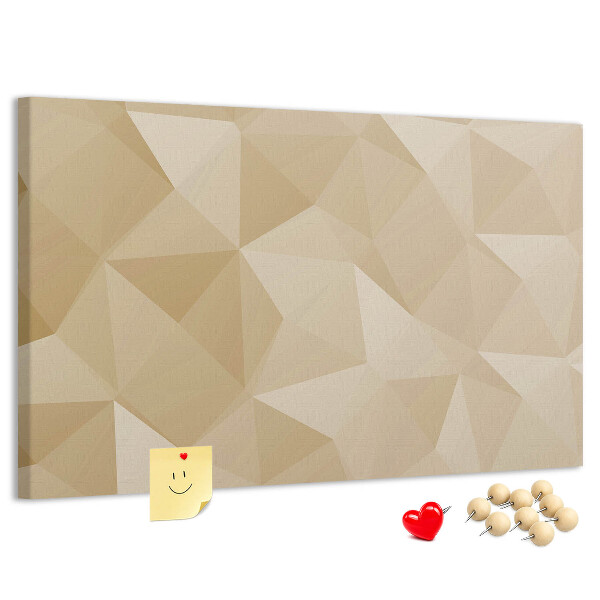 Tablero de anuncios con diseño abstracto en tonos beige