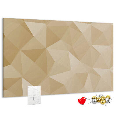 Tablero de anuncios con diseño abstracto en tonos beige