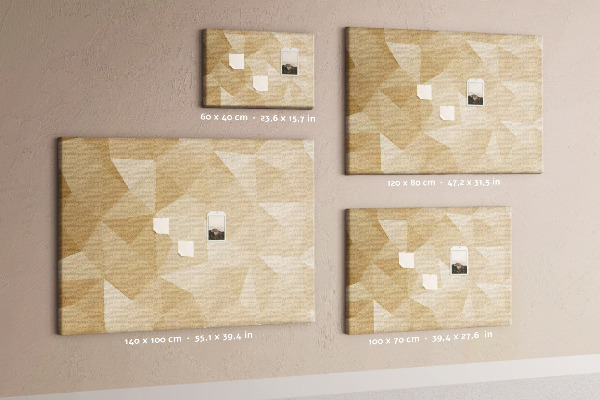Tablero de anuncios con diseño abstracto en tonos beige