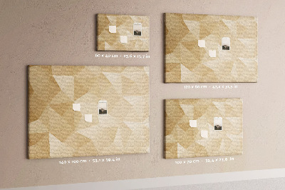 Tablero de anuncios con diseño abstracto en tonos beige