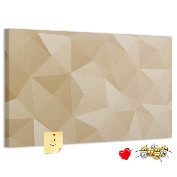Tablero de anuncios con diseño abstracto en tonos beige