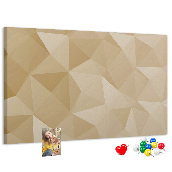 Tablero de anuncios con diseño abstracto en tonos beige