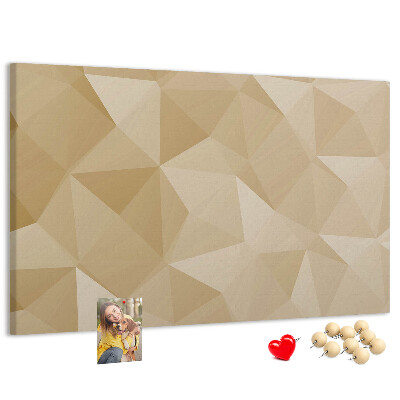 Tablero de anuncios con diseño abstracto en tonos beige