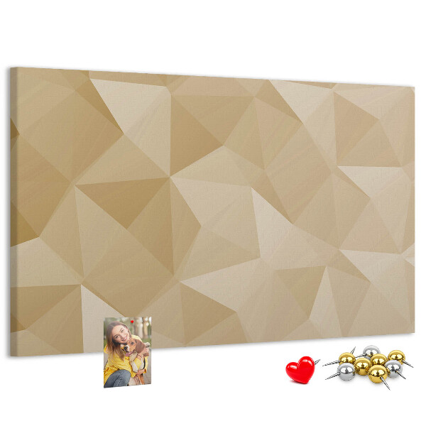 Tablero de anuncios con diseño abstracto en tonos beige