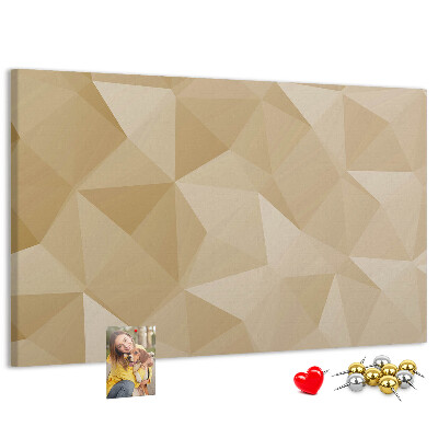Tablero de anuncios con diseño abstracto en tonos beige