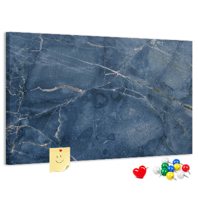 Pizarra de corcho Mármol azul marino con vetas claras.