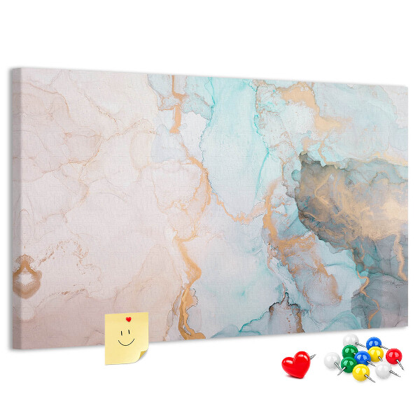 Tablero de anuncios con diseño abstracto en tonos azules