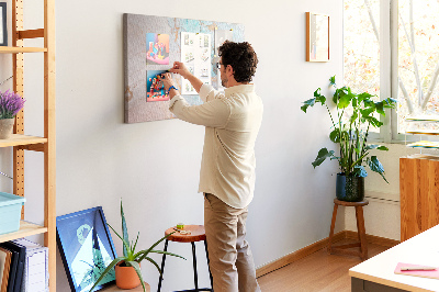 Tablero de anuncios con diseño abstracto en tonos azules