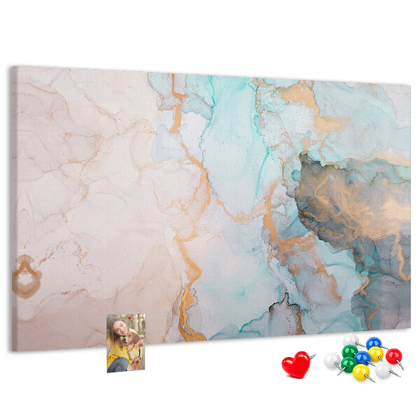Tablero de anuncios con diseño abstracto en tonos azules