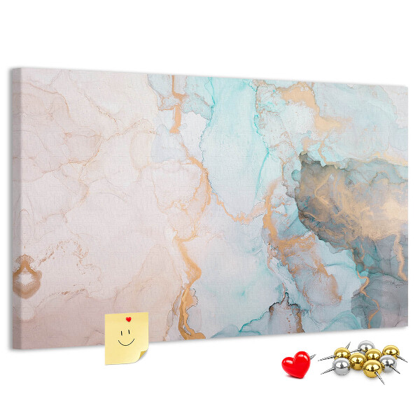 Tablero de anuncios con diseño abstracto en tonos azules