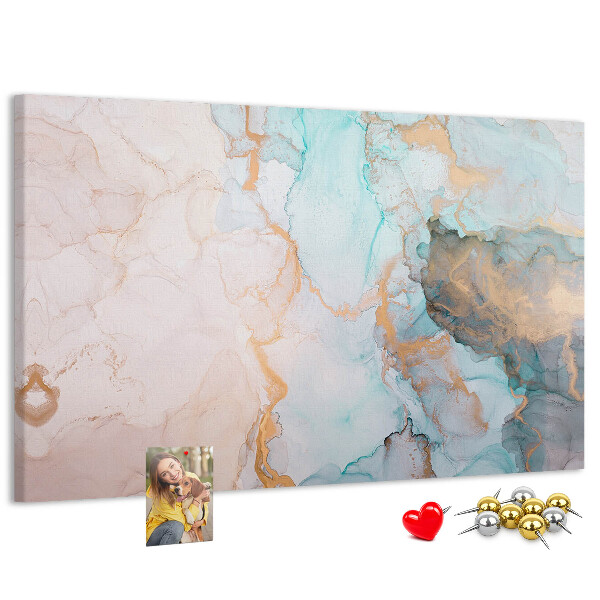Tablero de anuncios con diseño abstracto en tonos azules