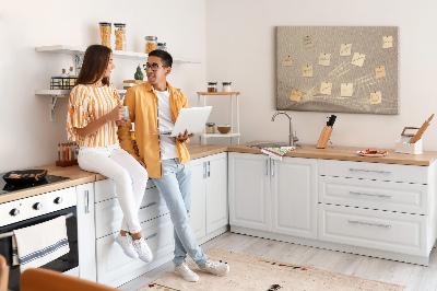 Tablero de anuncios con diseño de líneas delicadas en tonos beige