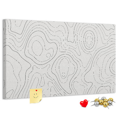 Tablero de anuncios con diseño de líneas abstractas en forma de contornos