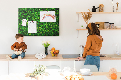 Tablero de anuncios con estampado de hojas verdes