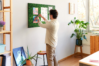 Tablero de anuncios con estampado de hojas verdes