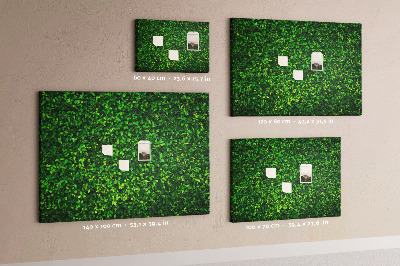 Tablero de anuncios con estampado de hojas verdes