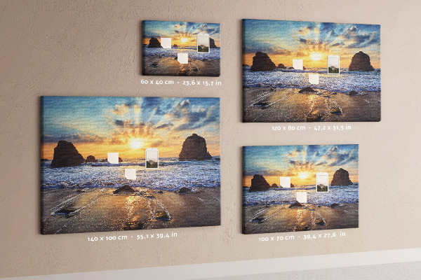 Tablero de corcho decorado Puesta de sol sobre el mar en calma