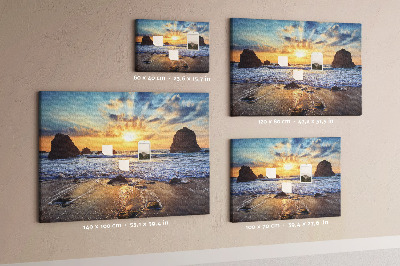 Tablero de corcho decorado Puesta de sol sobre el mar en calma