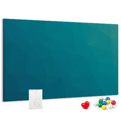 Tablero de anuncios con diseño de formas geométricas en tonos azules