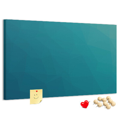 Tablero de anuncios con diseño de formas geométricas en tonos azules