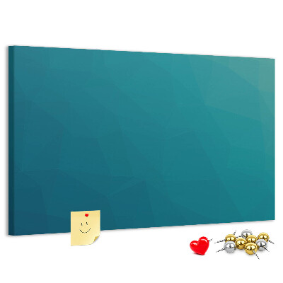 Tablero de anuncios con diseño de formas geométricas en tonos azules