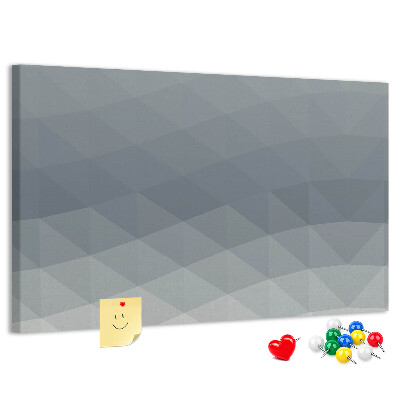 Tablero de corcho decorado Triángulos geométricos en escala de grises en el fondo