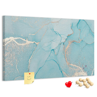 Pizarra de corcho con diseño de mármol azul y vetas delicadas
