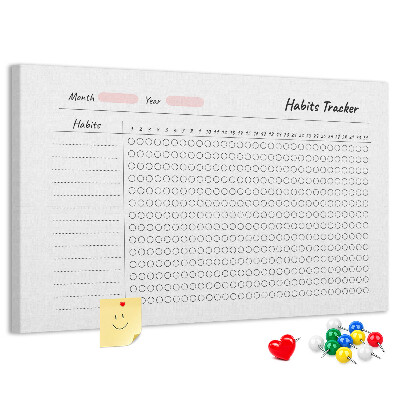 Tablero de corcho decorado Seguimiento de hábitos simplificado