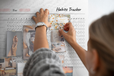 Tablero de corcho decorado para seguimiento de hábitos simplificado
