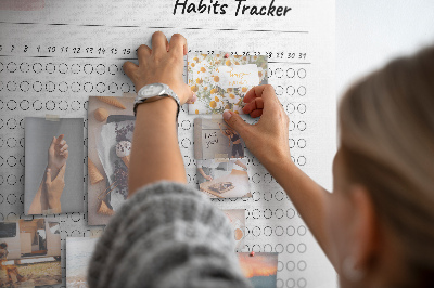 Tablero de corcho decorado para seguimiento de hábitos simplificado