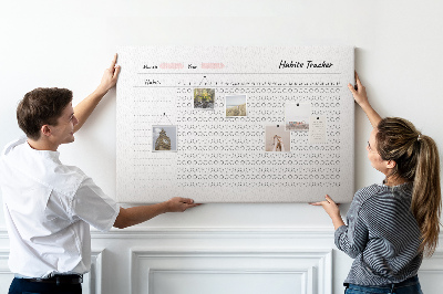 Tablero de corcho decorado para seguimiento de hábitos simplificado