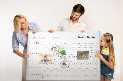 Tablero de corcho decorado para seguimiento de hábitos simplificado