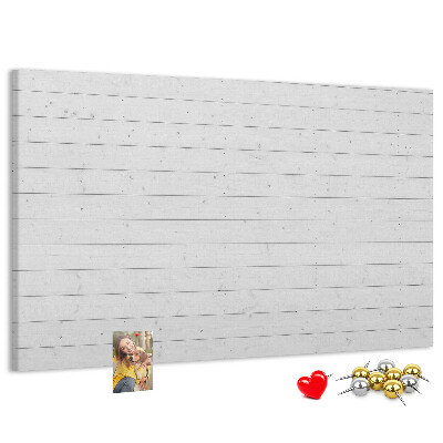 Tablero de anuncios de corcho blanco con marco estilo madera
